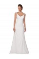 Sheath V-Neck Soft Chiffon Chapel Train Ivory Wedding Dress Sydney