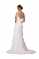 Sheath V-Neck Soft Chiffon Chapel Train Ivory Wedding Dress Sydney
