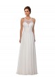 Sheath Illusion Neck Soft Chiffon Chapel Train Ivory Wedding Dress Sydney