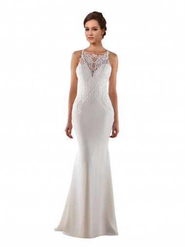 Mermaid Sweetheart Lace & Stretch Crepe Sweep Train Ivory Modern Wedding Dress Sydney