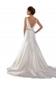 Mermaid Bateau Neck Satin Chapel Train Ivory Modern Wedding Dress Sydney