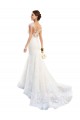 Mermaid Illusion Neck Lace Chapel Train White Wedding Dress Sydney