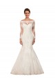 Mermaid Bateau Neck Lace Chapel Train Ivory Sexy Wedding Dress Sydney