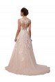 A-Line Sweetheart Tulle & Lace Chapel Train Ivory Wedding Dress Sydney