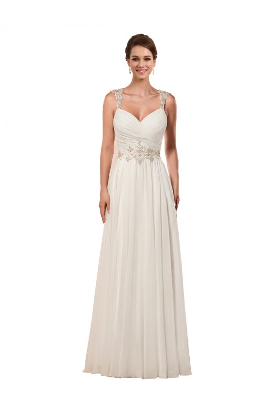 Sheath Sweetheart Soft Chiffon Chapel Train Ivory Wedding Dress Sydney