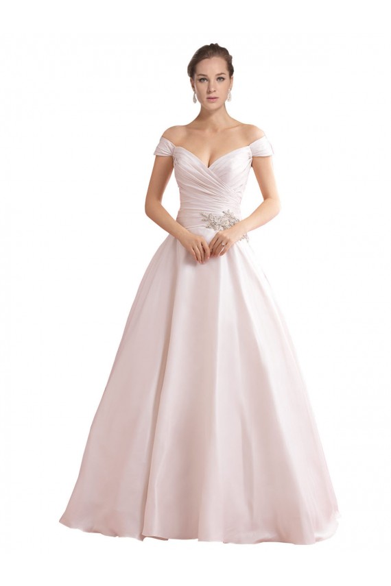 A-Line Sweetheart Satin Chapel Train Ivory Wedding Dresses Sydney