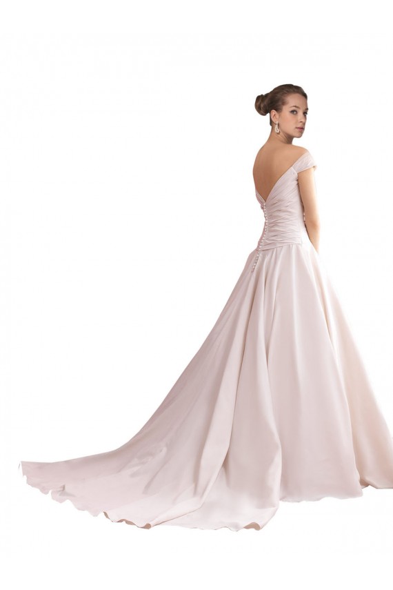 A-Line Sweetheart Satin Chapel Train Ivory Wedding Dresses Sydney