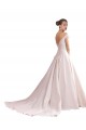 A-Line Sweetheart Satin Chapel Train Ivory Wedding Dresses Sydney