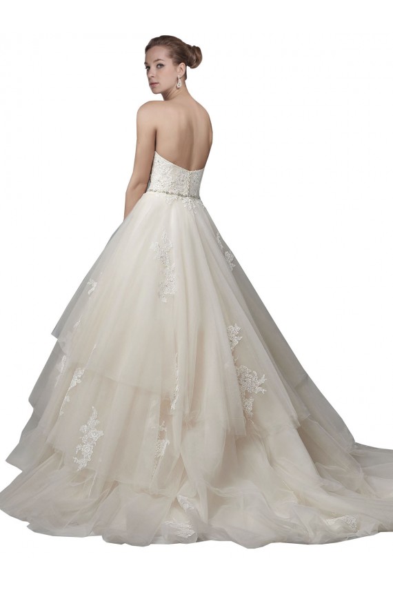 Ball Gown Strapless Tulle & Lace Chapel Train Ivory Wedding Dress Sydney