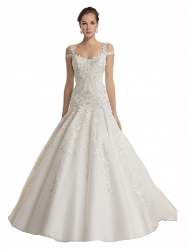 Mermaid Off the Shoulder Tulle & Lace Sweep Train Ivory Wedding Dress Sydney