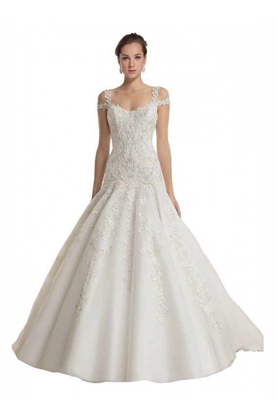 Mermaid Off the Shoulder Tulle & Lace Sweep Train Ivory Wedding Dress Sydney