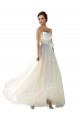 A-Line Strapless Soft Chiffon Long Ivory Wedding Dress Sydney
