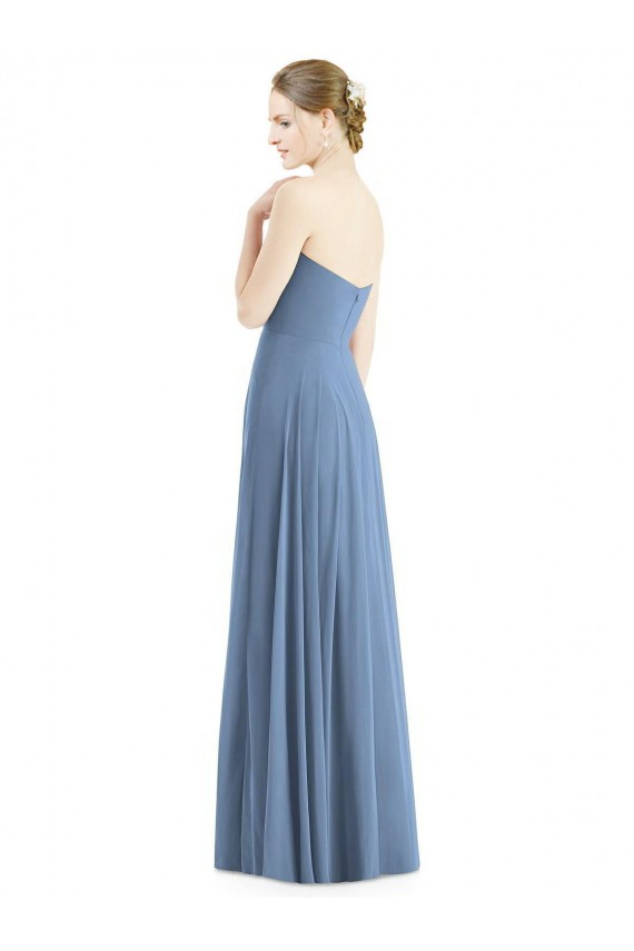 A-Line Sweetheart Soft Chiffon Long Dusty Blue Evening Dress / Bridesmaid Dress Sydney