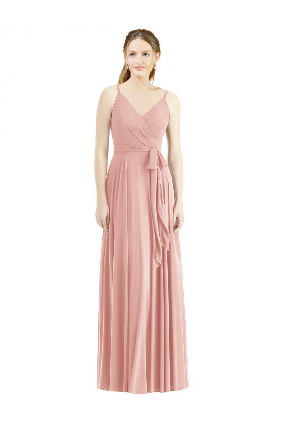 A-Line V-Neck Soft Chiffon Long Bliss Pink Formal Dress / Bridesmaid Dress Sydney