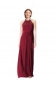 A-Line Halter Neck Chiffon Long Burgundy Bridesmaid Dress / Evening Gowns Sydney