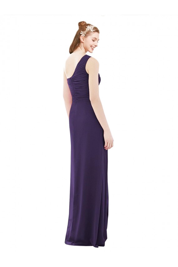 A-Line One Shoulder Soft Chiffon Long Grape Evening Dress / Bridesmaid Dress Sydney