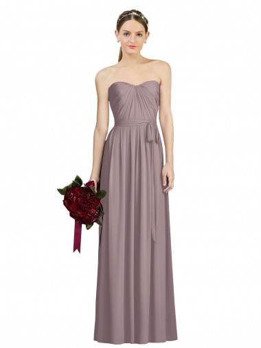 A-Line Sweetheart Soft Chiffon Long Dusty Rose Bridesmaid Dress Sydney