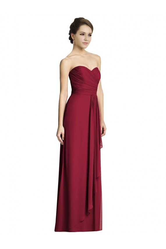 A-Line Sweetheart Soft Chiffon Long Burgundy Formal Dress / Bridesmaid Dress Sydney
