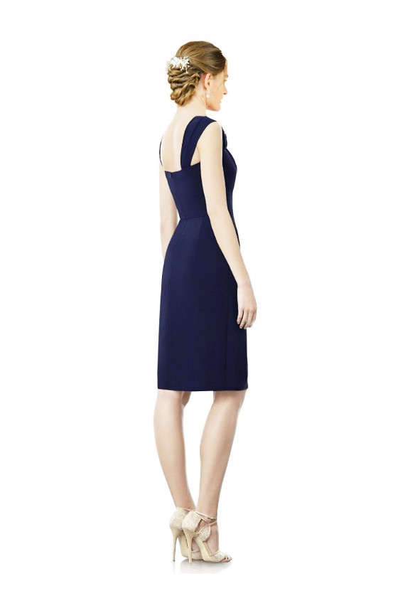 Sheath Sweetheart Soft Chiffon Knee Length Dark Navy Bridesmaid Dress Sydney