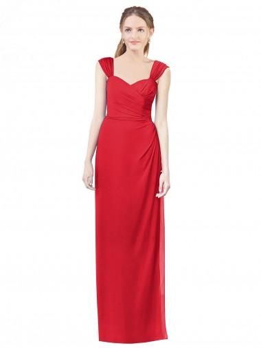 A-Line Sweetheart Soft Chiffon Long Red Formal Dress / Bridesmaid Dress Sydney