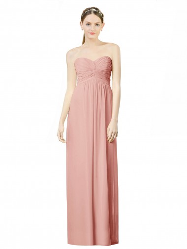 A-Line Sweetheart Soft Chiffon Long Bliss Pink Bridesmaid Dress Sydney