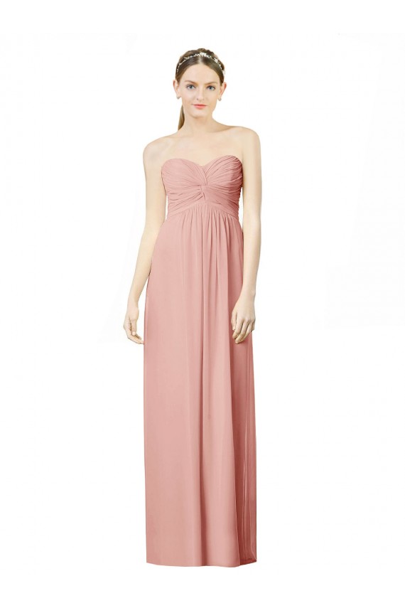 A-Line Sweetheart Soft Chiffon Long Bliss Pink Bridesmaid Dress Sydney