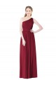 A-Line One Shoulder Soft Chiffon Long Burgundy Bridesmaid Dress Sydney