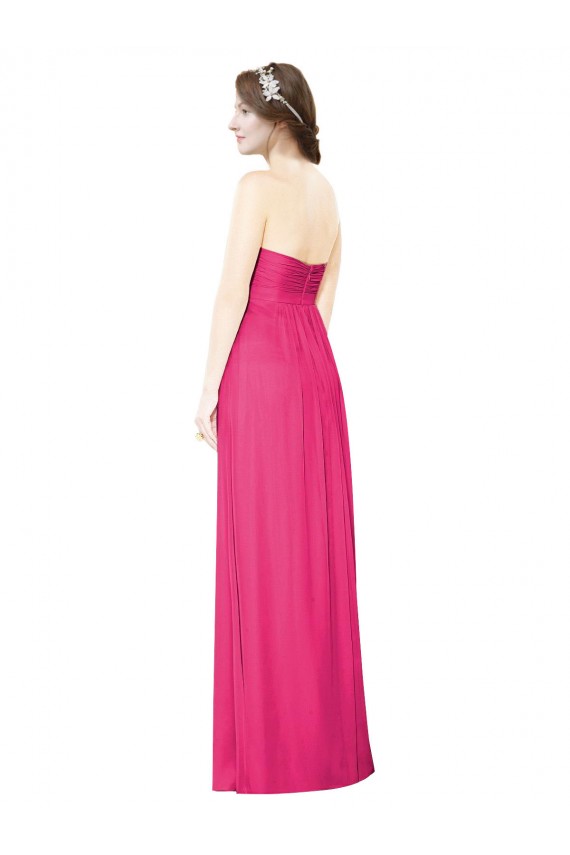 A-Line Strapless Soft Chiffon Long Azalea Bridesmaid Dress Sydney