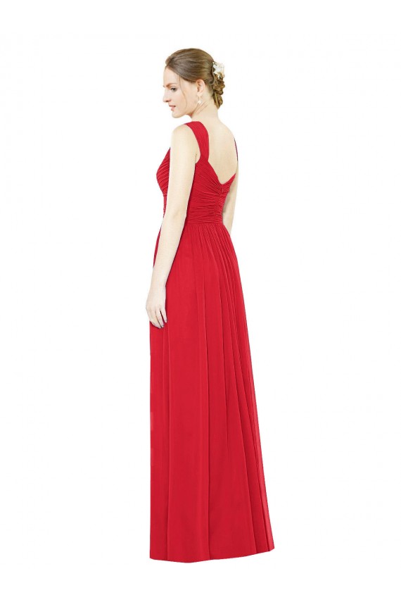 A-Line Sweetheart Chiffon Long Red Bridesmaid Dress / Evening Dress Sydney