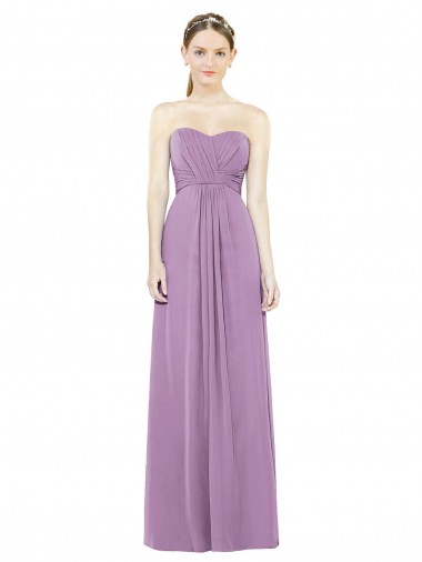 A-Line Sweetheart Soft Chiffon Long Dark Lavender Bridesmaid Dress Sydney