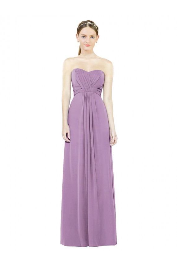 A-Line Sweetheart Soft Chiffon Long Dark Lavender Bridesmaid Dress Sydney