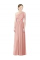 A-Line One Shoulder Soft Chiffon Long Bliss Pink Bridesmaid Dress Sydney