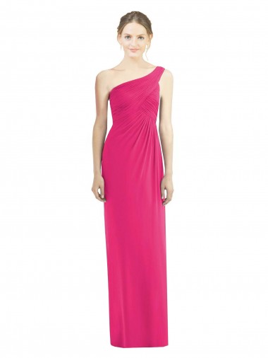 Sheath One Shoulder Soft Chiffon Long Azalea Bridesmaid Dress Sydney