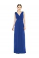 A-Line V-Neck Soft Chiffon Long Royal Blue Bridesmaid Gowns Sydney