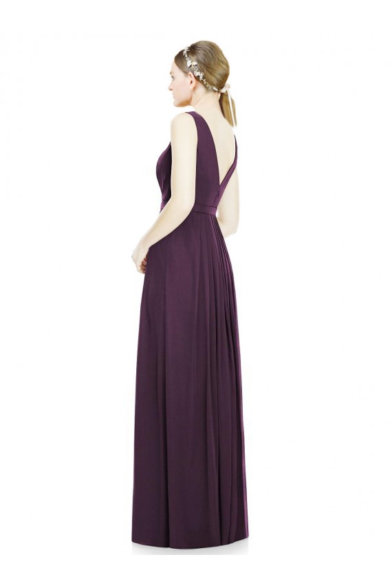 A-Line V-Neck Chiffon Long Grape Bridesmaid Dress / Evening Dress Sydney