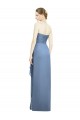 Sheath Strapless Soft Chiffon Long Dusty Blue Bridesmaid Dress Sydney