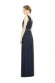 A-Line V-Neck Chiffon Long Dark Navy Bridesmaid Gowns Sydney