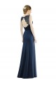 Mermaid Illusion Neck Soft Chiffon & Lace Long Dark Navy Bridesmaid Dress Sydney