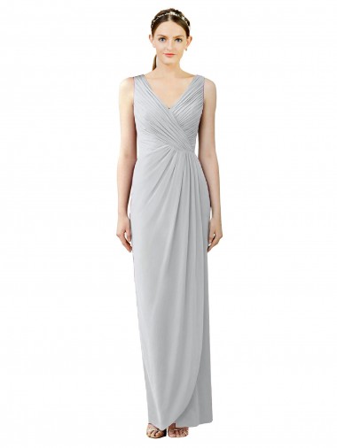 Sheath V-Neck Chiffon Long Frost Bridesmaid Dress / Evening Dress Sydney