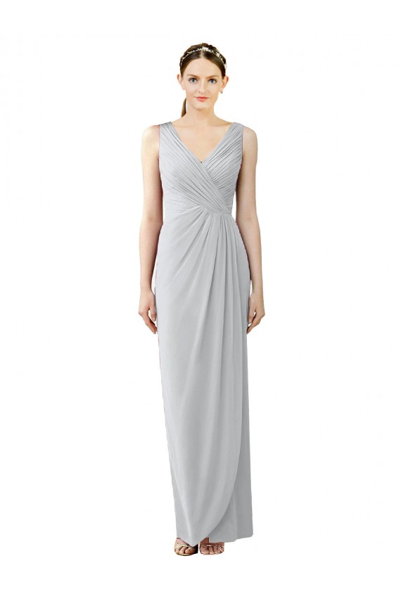 Sheath V-Neck Chiffon Long Frost Bridesmaid Dress / Evening Dress Sydney