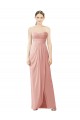 A-Line Strapless Soft Chiffon Long Bliss Pink High Low Bridesmaid Dress Sydney