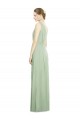 A-Line V-Neck Soft Chiffon Long Sage Bridesmaid Dress Sydney