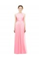 A-Line Halter Neck Soft Chiffon Long Salmon Bridesmaid Dress Sydney