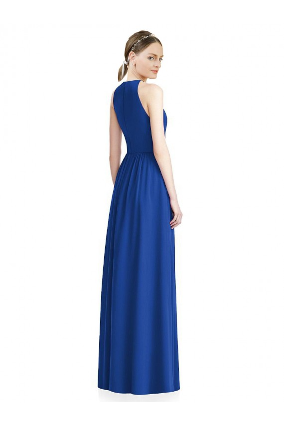 A-Line Halter Neck Chiffon Long Silver Bridesmaid Dress / Evening Dress Sydney