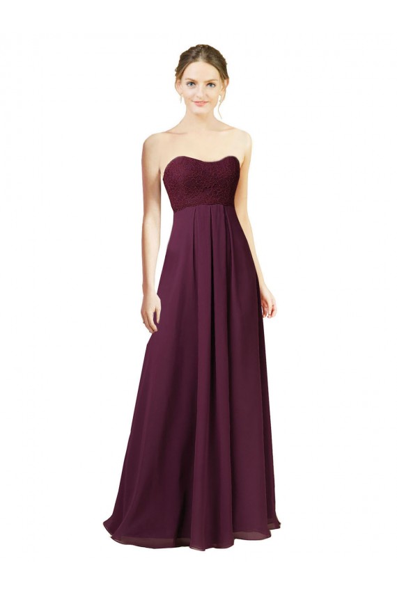 A-Line Sweetheart Soft Chiffon Long Grape Bridesmaid Dress Sydney