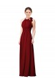 Sheath Halter Neck Soft Chiffon Long Burgundy Bridesmaid Dress Sydney