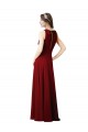 Sheath Halter Neck Soft Chiffon Long Burgundy Bridesmaid Dress Sydney