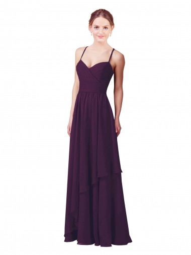 Sheath Sweetheart Soft Chiffon Long Grape Bridesmaid Dress Sydney