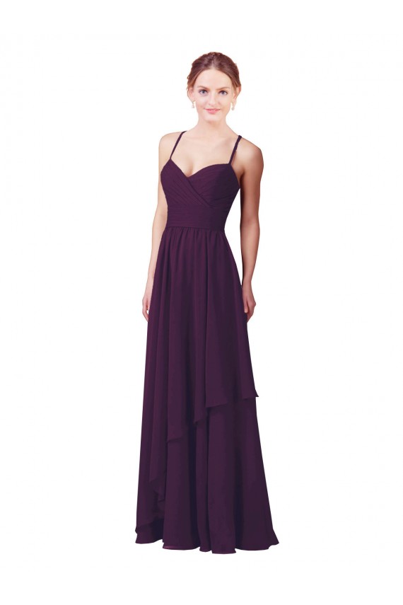 Sheath Sweetheart Soft Chiffon Long Grape Bridesmaid Dress Sydney