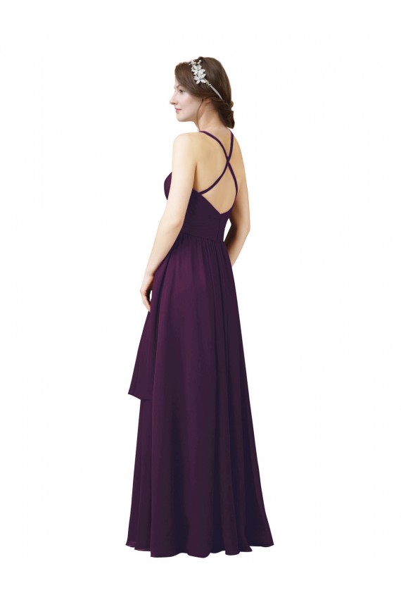 Sheath Sweetheart Soft Chiffon Long Grape Bridesmaid Dress Sydney